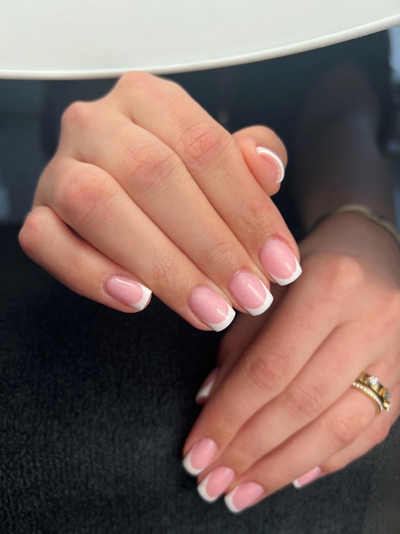 Klassieke roze en witte french